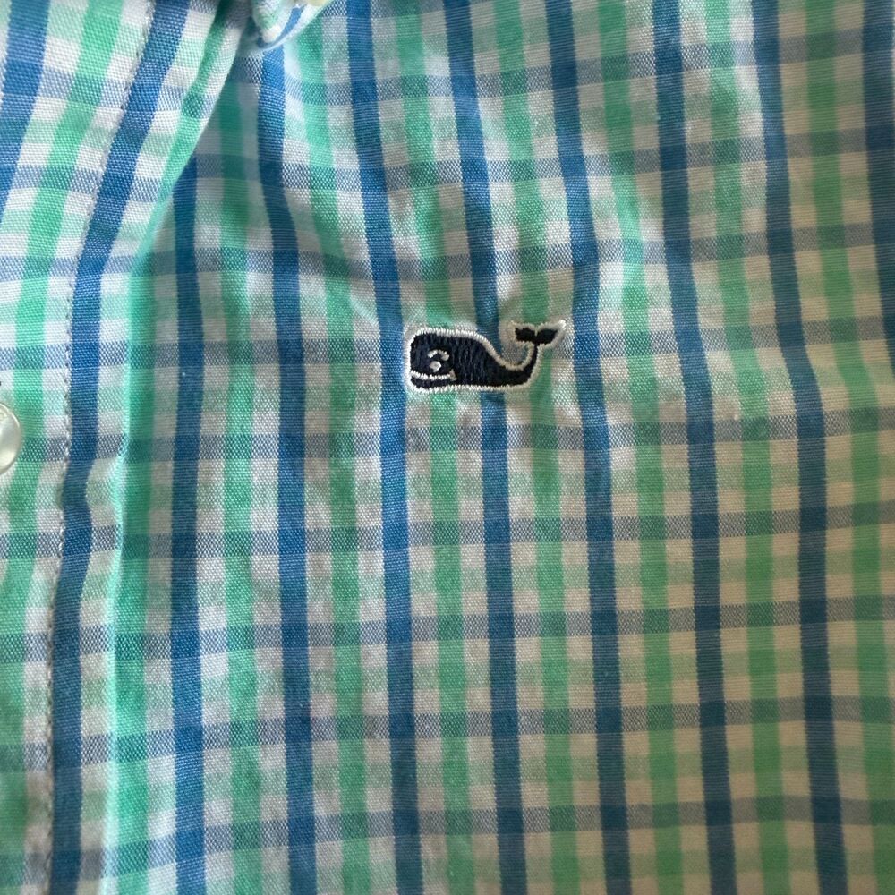 Vineyard Vines Green & Blue Plaid Collared Button Up Shirt Boys' 3T - Picture 5 of 11